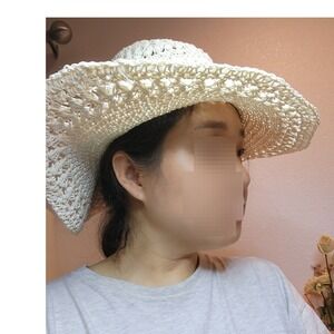 Scala Collezione Woven Toyo Straw Sun Hat Wide Brim‎ Summer Beach OS